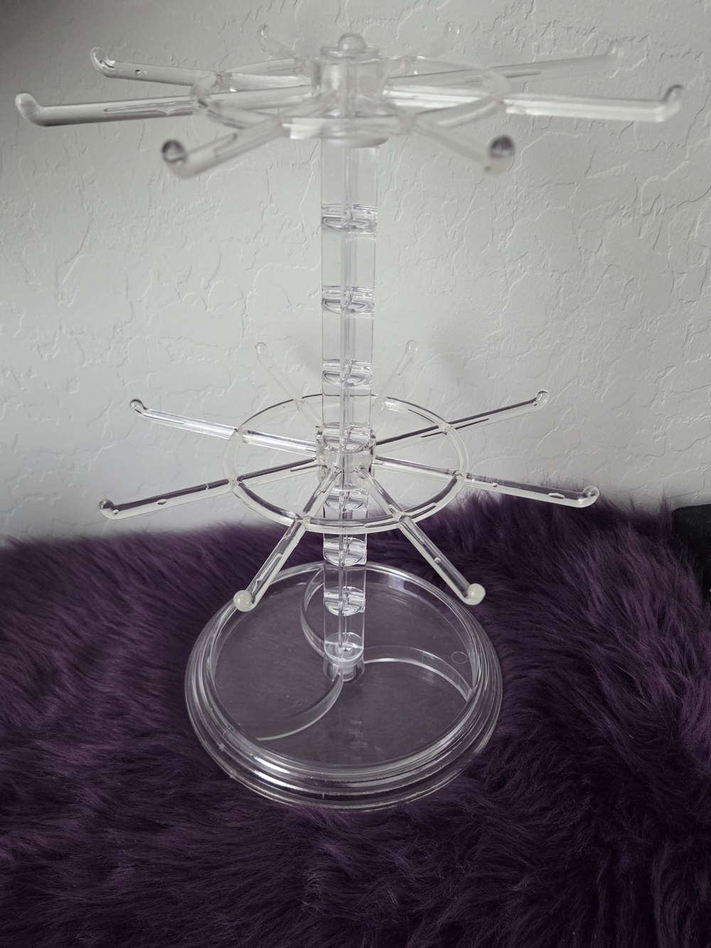 Clear Acrylic Rotating Jewelry & Accessory Stand - Clear